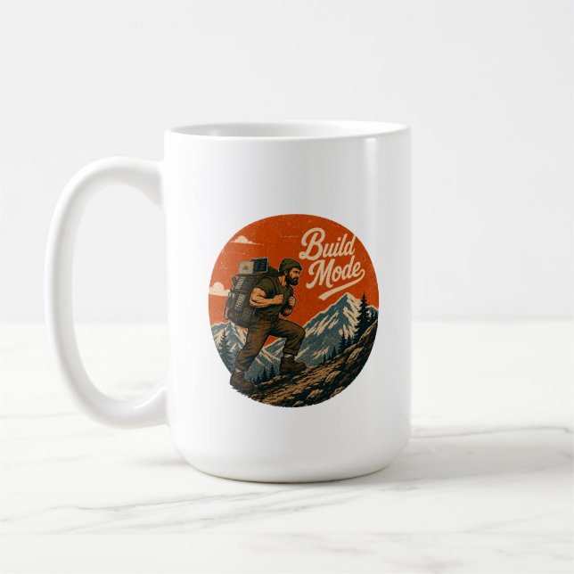 Build Mode Vintage-Tech-Abenteuer-Tasse Kaffeetasse (Links)