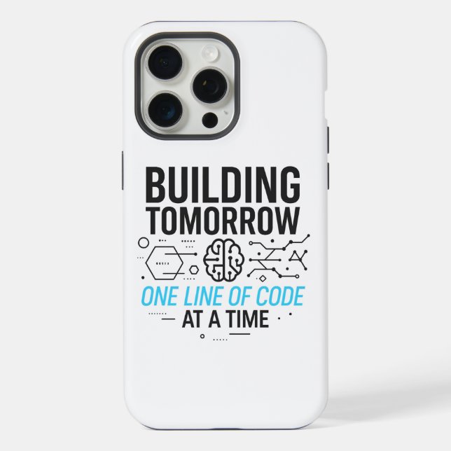 Build Tomorrow Line von Code Case | Tech Journey iPhone Hülle (Rückseite)