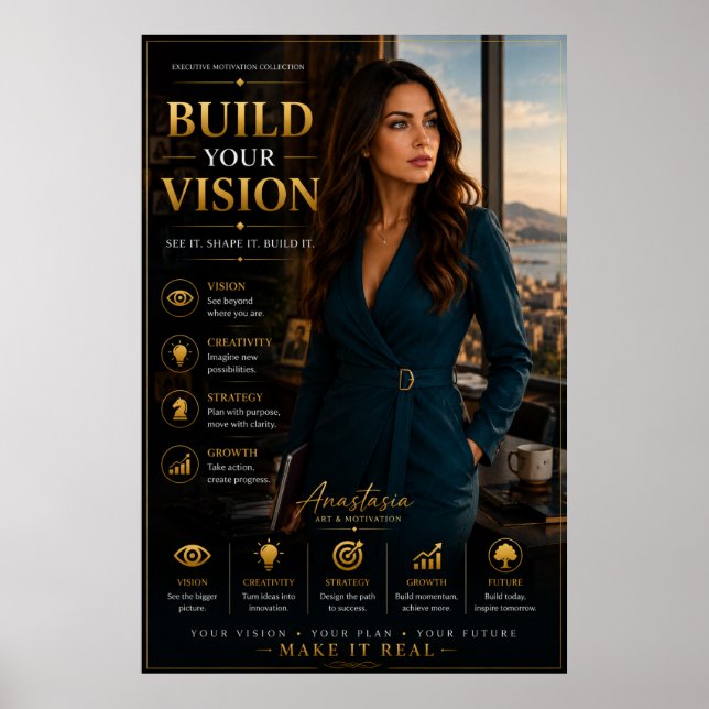Build Your Vision – Executive Motivation Office  Poster (Vorne)