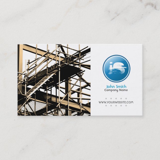 Builder/Construction Business Card (Blaue Version) Visitenkarte (Vorderseite)