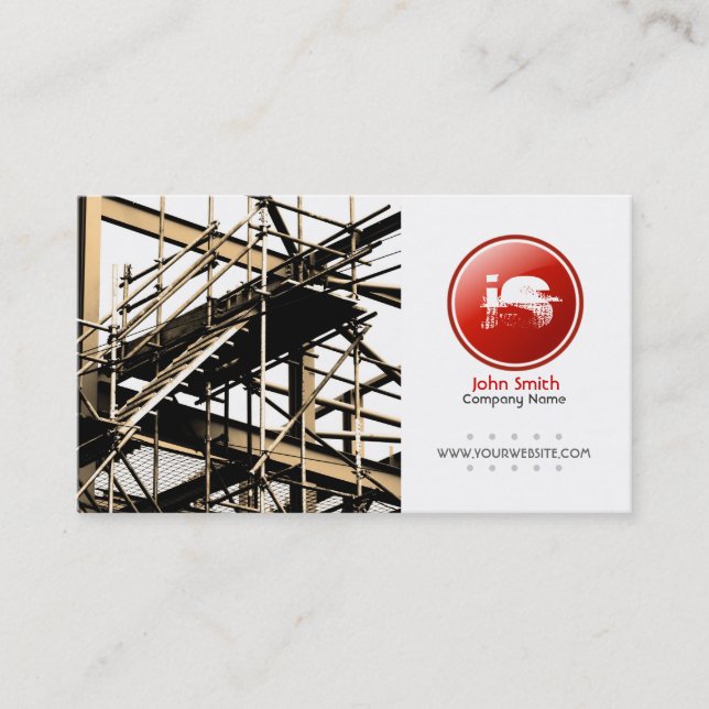 Builder/Construction Business Card (rote Version) Visitenkarte (Vorderseite)