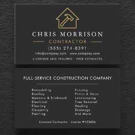 Builder & Construction Company Black Gold Visitenkarte
