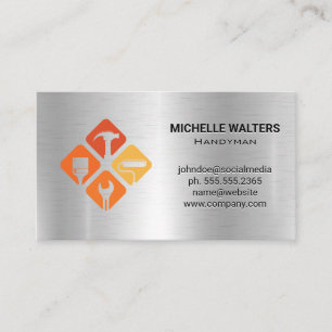 Builder Hand Tools Icons   Metall  Visitenkarte