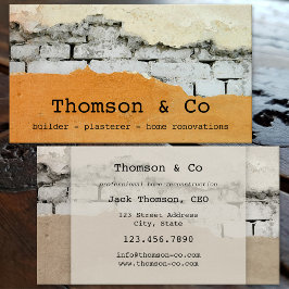 Builder Plasterer Zuhause Renovation Business Card Visitenkarte