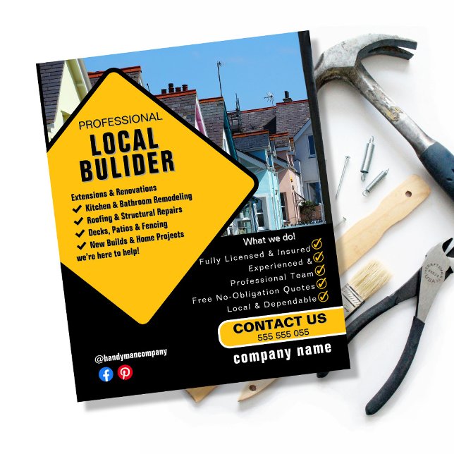 Builder Services Flyer Template | Construction & (Von Creator hochgeladen)