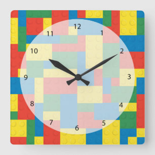 Building blocks quadratische wanduhr
