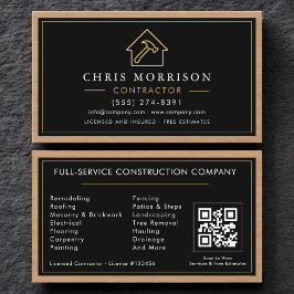 Building Construction Black Gold Business Card Visitenkarte