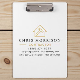 Building Construction Contractor White Gold Klemmbrett