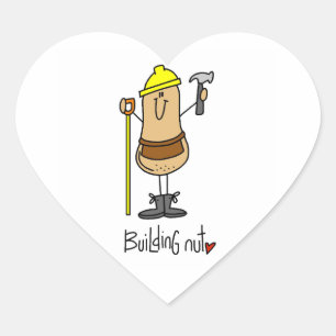 Building Nut T-Shirts und Geschenke Herz-Aufkleber