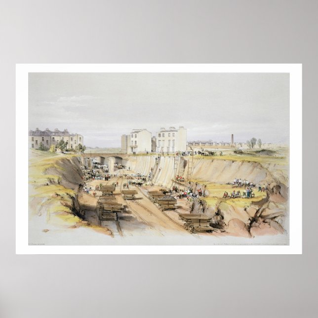 Building the Retaining Wall near Park Street, Camd Poster (Vorne)