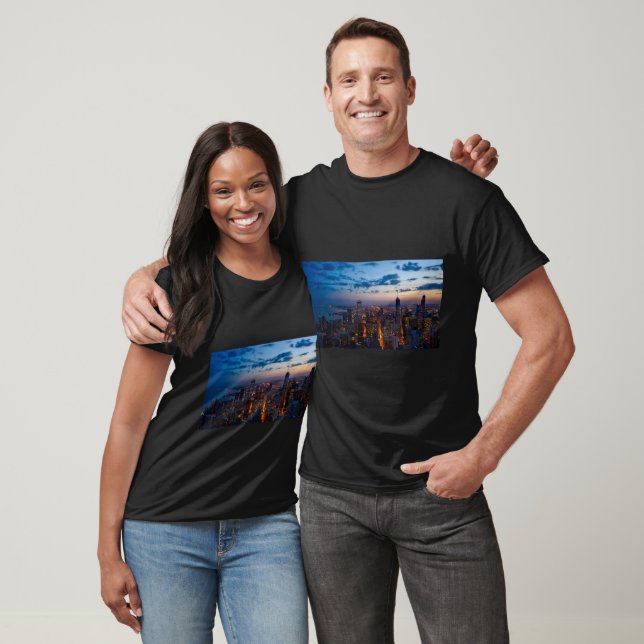 Buildings City Illuminated T-Shirt (Unisex)