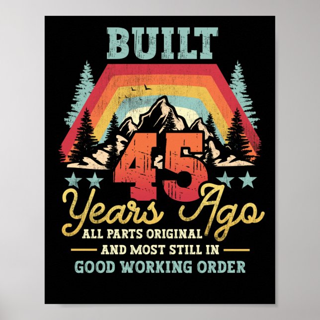 Built 45 Years Ago All Parts Original 45th Birthda Poster (Vorne)