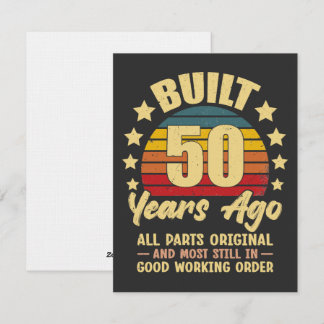 Built 50 Years Ago All Parts Original 50 Birthday Einladung