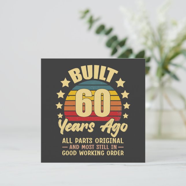 Built 60 Years Ago All Parts Original 60 Birthday Einladung (Stehend Vorderseite)