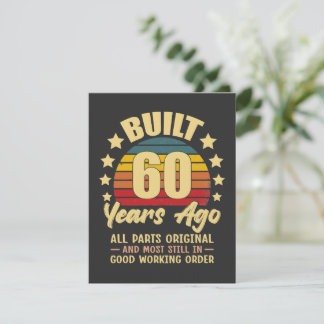 Built 60 Years Ago All Parts Original 60 Birthday Einladung