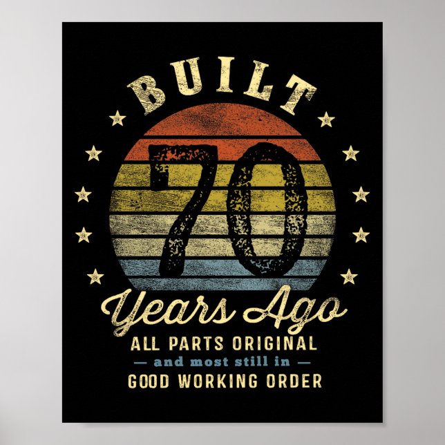 Built 70 Years Ago - All Parts Original 70th Birth Poster (Vorne)