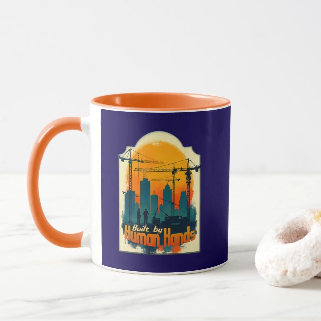 Built by Working Hands Labor Day Construction Desi Tasse (Mit Donut)