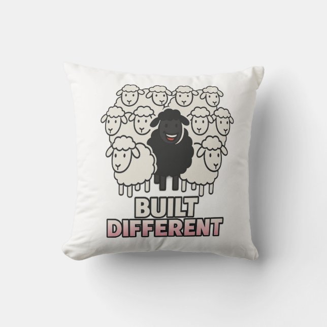 Built Different Black Sheep Kissen (Vorderseite)