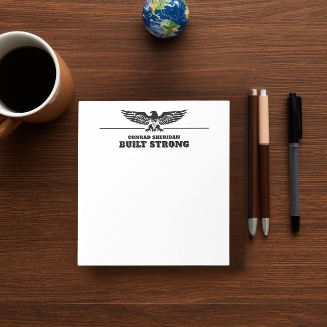 Built Strong Personalized Eagle Notizblock (Von Creator hochgeladen)