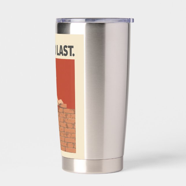 Built To Last Mason Construction Worker Art - Prof Thermobecher (Links)