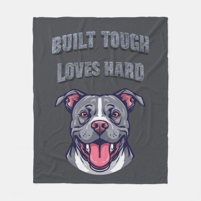 Built Tough Pit Bull - Bully Dog Lover Graphic Art Fleecedecke (Vorderseite)
