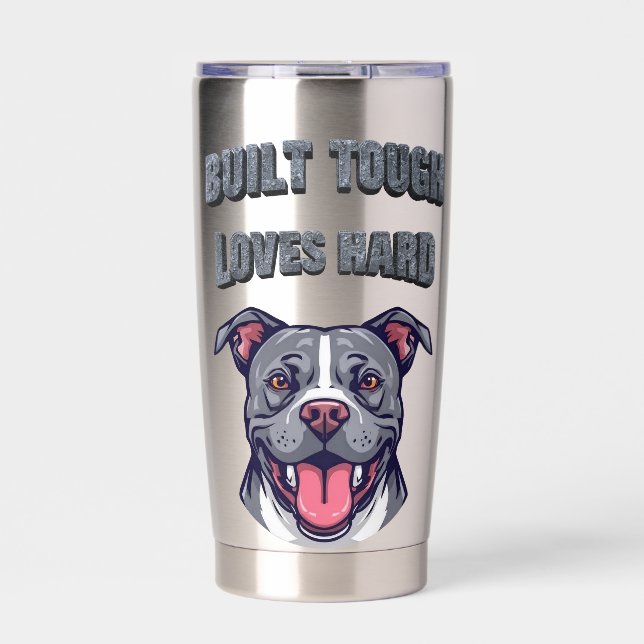 Built Tough Pit Bull - Bully Dog Lover Graphic Art Thermobecher (Vorderseite)