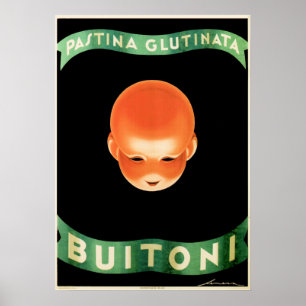 BUITONI PASTINA GLUTINATA Pasta Vintag italienisch Poster