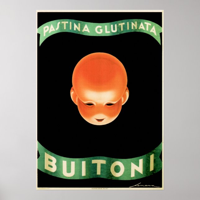 BUITONI PASTINA GLUTINATA Pasta Vintag italienisch Poster (Vorne)