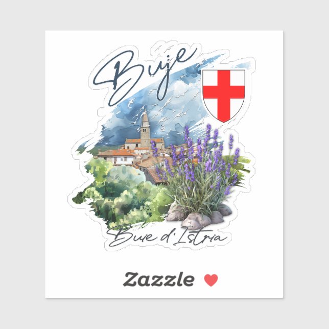 Buje Kroatien Aufkleber (Blatt)