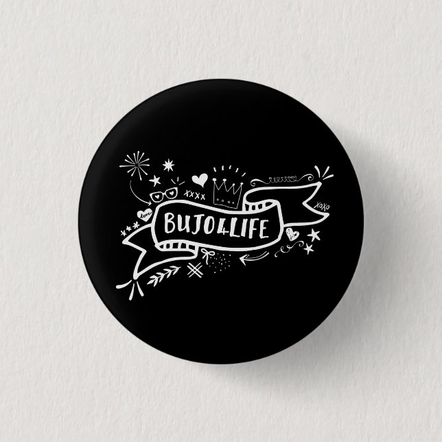 Bujo4Life schwarzes Flair-Button Button (Vorderseite)