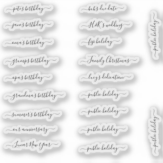 BuJo-Aufkleber für benutzerdefinierte Veranstaltun Aufkleber (Vorderseite)