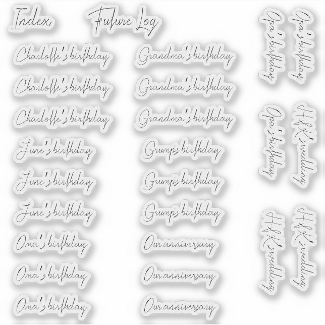 BuJo benutzerdefinierte Ereignisaufkleber - Med -  Aufkleber (Vorderseite)