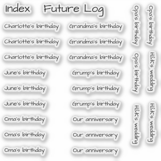 BuJo benutzerdefinierte Ereignisaufkleber - Med -  Aufkleber (Vorderseite)