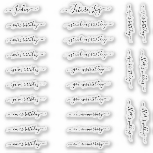 BuJo benutzerdefinierte Ereignisaufkleber - Med -  Aufkleber (Vorderseite)