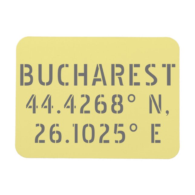 Bukarest Latitude Longitude Magnet (Horizontal)