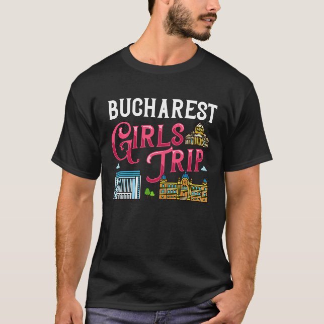 Bukarest Romania city skyline map travel T-Shirt (Vorderseite)