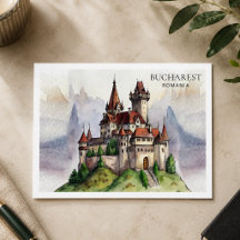 Bukarest Rumänien | Altstadt Wasserfarben Kunst, D