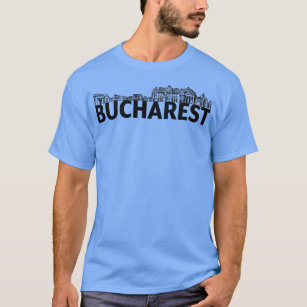 Bukarest Rumänien City Skyline Silhouette Kontur T-Shirt