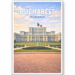 Bukarest Rumänien Illustration Reise Kunst Vintage Aufkleber