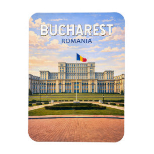 Bukarest Rumänien Illustration Reise Kunst Vintage Magnet