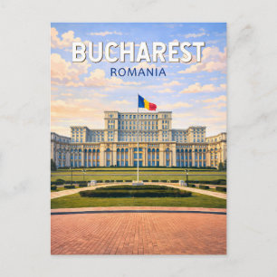 Bukarest Rumänien Illustration Reise Kunst Vintage Postkarte