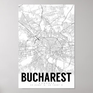 Bukarest Rumänien Minimalistisch Map Art Poster