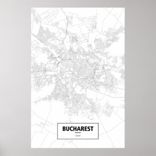 Bukarest, Rumänien (schwarz auf weiß) Poster