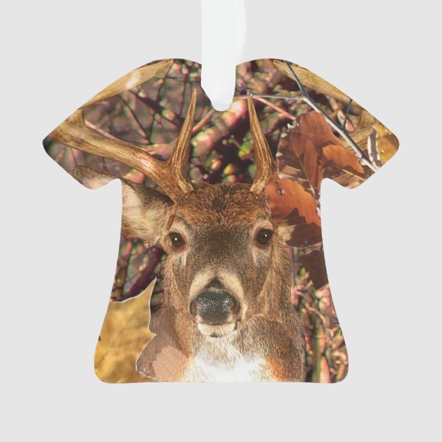 Bukett in Herbstsaison Szene White Schwanz Deer Ornament (Vorderseite)