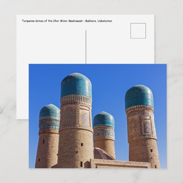 Bukhara, Usbekistan - Chor Minor Madrassah Postkarte (Vorne/Hinten)