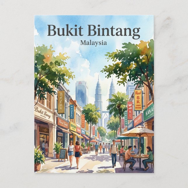 Bukit Bintang Malaysia Postkarte (Vorderseite)