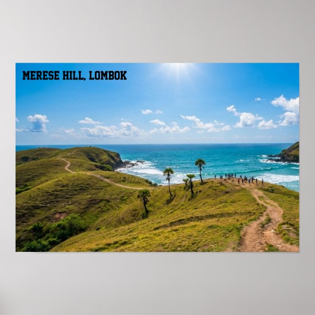Bukit Merese Lombok Coastal Sunset Landscape Art Poster (Vorne)