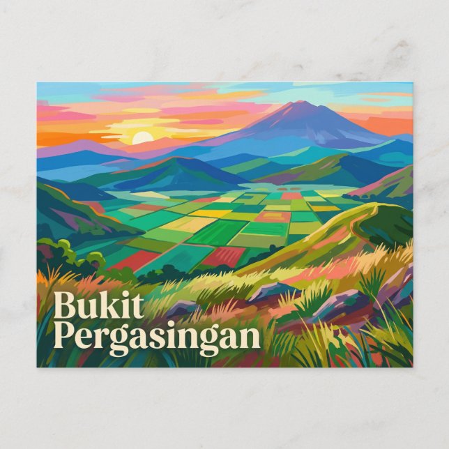 Bukit Pergasingan Indonesien Postkarte (Vorderseite)
