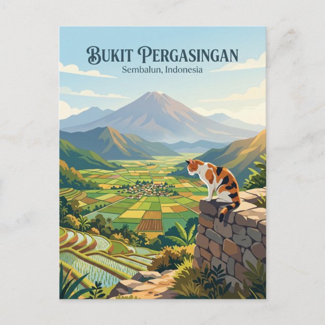 Bukit Pergasingan Indonesien Postkarte (Vorderseite)
