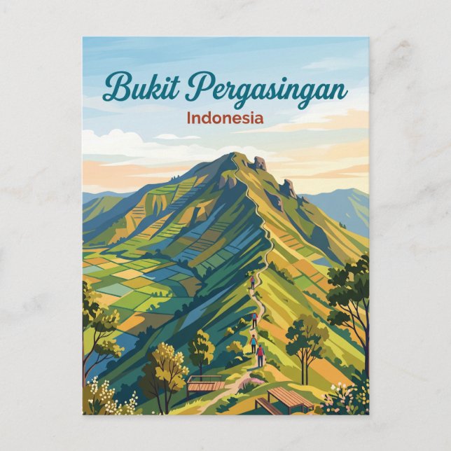 Bukit Pergasingan Indonesien Postkarte (Vorderseite)